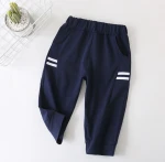 Summer children's pants boys and girls seven pants children's cotton sweat pants striped sports shorts baby shorts