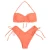 Import Swimsuit with neck backless tie drawstring ruffles solid- color split bikini hot selling swimwear from China