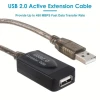 Taipuxi Long 5m 10m 15m 20m Usb 2.0 A Male To A Female Extension  Active Repeater Usb Extension Cable With Amplifier Chip