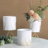 Tendely Home Decoration Drainage Marble Design Ceramic Flower Pot Planter