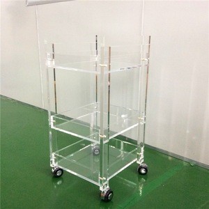 Thick Acrylic commercial Salon Furniture Luxury Salon Manicure Trolley