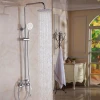 Three Position Fixtures Bathtub Bath Shower Polished Nozzle Brass Shower Set with Large Sprinkler Hand Shower Womens Spray Gun