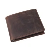 Tiding Brown Genuine Leather Slim Leather Wallet Men Bifold Wallet