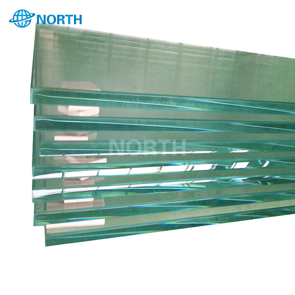 Tinted glass stairs steps tempered decorative glass wall panel