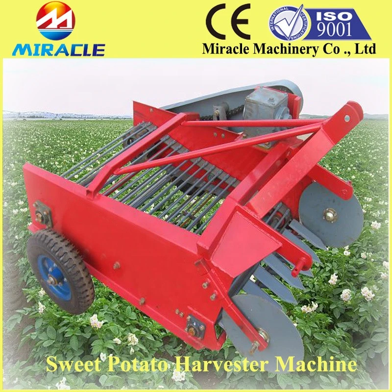 Tractor mounted Garlic Harvester/Double Row Potatoes Harvester with automatic discharging