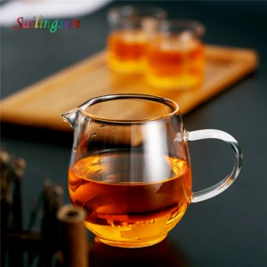 Traditional brief style office use  thermo proof cooking glass tea serve cup