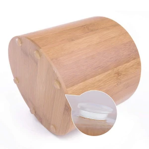 Trendy style New design bamboo cat /dog  pet bowls feeder with feed storage rack