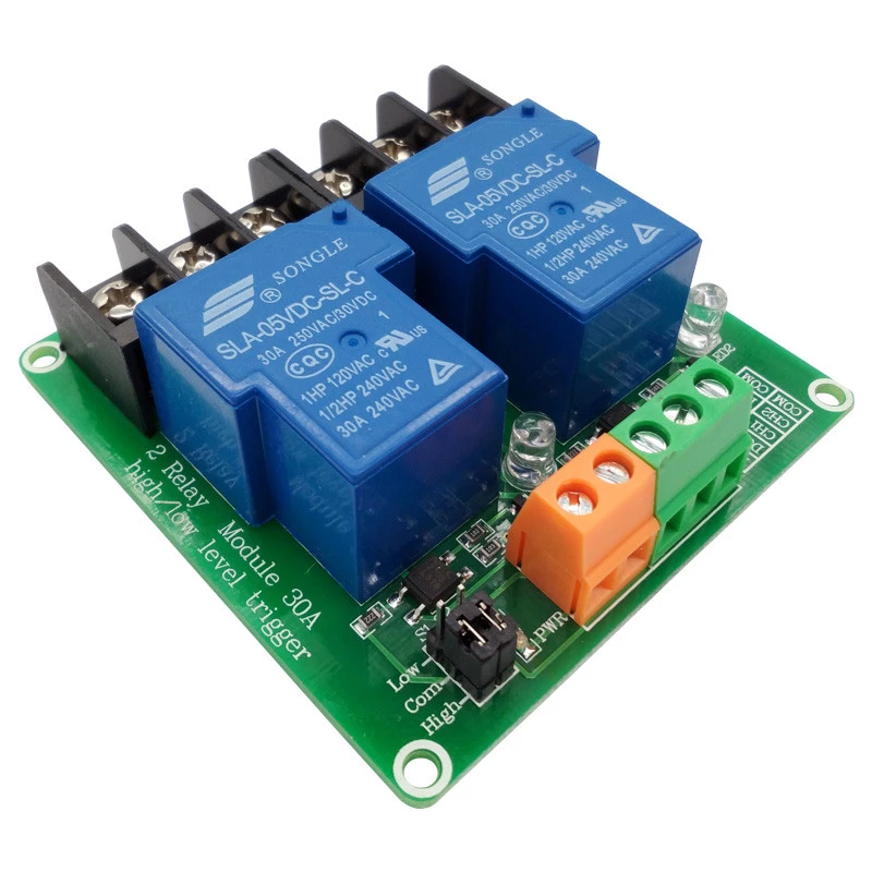 Buy Two 2 Channel Relay Module 30a With Optocoupler Isolation 5v 12v ...