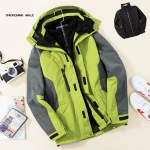 Two-piece Detachable Outdoor Jackets Mountain Fleece Warm Ski Jacket Softshell Waterproof  Mens Jacket Coats for Winter