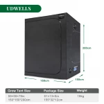 UDWELLS Agricultural Greenhouses 5x5ft 150x150x200 Custom Hydro Grow Tent Set Setup