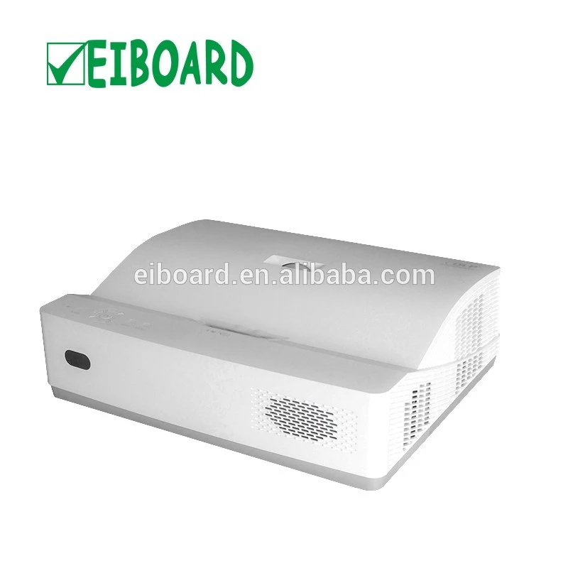 Ultra short laser short projector for interactive whiteboard