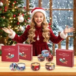 Unique Christmas Candle Tins Lemongrass Essential Oil Soy Wax Aroma Candle Scented Luxury Gift Set for Christmas Decors
