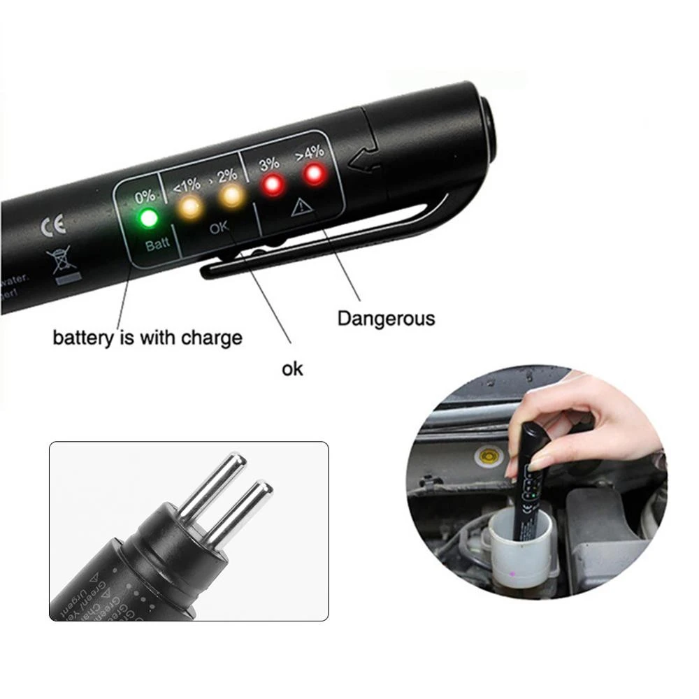 Universal Brake Fluid Tester Pen 5 LED Car Oil Quality Check Pen Vehicle Testing Tool Car Diagnostic Tool Car Brake Fluid Tester
