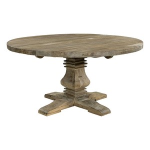 Vintage Reclaimed Wood Furniture Round Dining Table