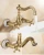Import Wall Mounted Antique Brass Kitchen Faucet with Double Cross Handle Wall Kitchen Tap Mixer from China