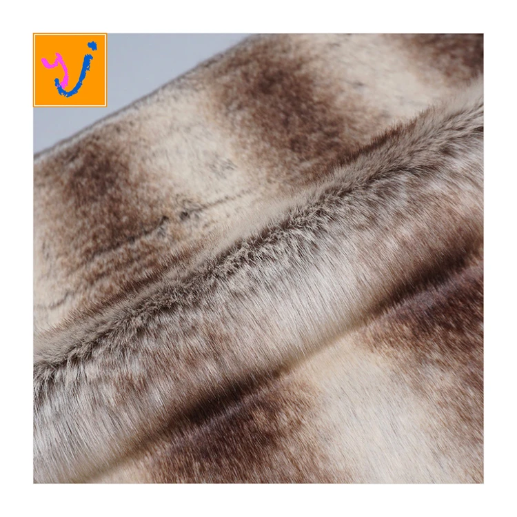 warm & soft brown suede bonded print imitation beaver faux fur fabric