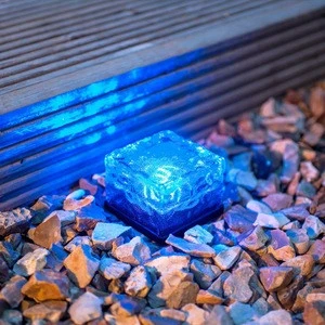 Waterproof LED Solar Underground Lamp Deck Path Brick Ice Cube Outdoor Lights