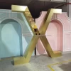 wedding decoration hexagon gold arch acrylic PVC backdrop stand arch for party decoration