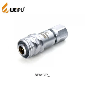 Weipu SF6 series brass connector SF610/P  male cable plug push - pull connector