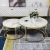 Import White marble top center table gold stainless steel coffee table from China