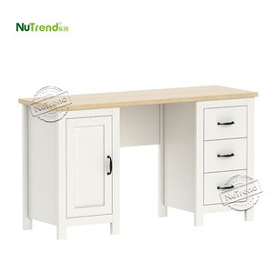 white wooden writing pc home office desk furniture modern computer desks with drawers for sale