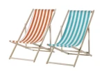 wholesale 2 in 1 portable comfortable outdoor recline lounge bamboo wooden canvas folding beach chairs for beach or camping