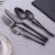 Import wholesale 4PCS luxury  stainless steel 18/8 black flatware set from China