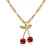 Import Wholesale Custom Ins Style Fruit Necklace Earring Rhinestone Cherry Necklace Earrings Pendant Jewelry Set from China