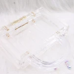 Wholesale Custom Women Lady Fashion Transparent Resin Evening Bag Clear Boxed Purse Crossbody Handbag Acrylic Clutch Bag