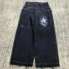 Wholesale custom ZY mens custom Jnco embroidered back pocket street loose shorts jeans Y2k denim shorts