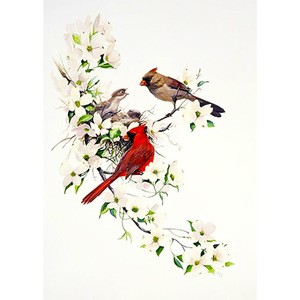 Wholesale four birds singing on flower branch picture mosaic diamond painting canvas tool