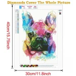Wholesale French bulldog Hoom Wall Decoration Gifts Arts Crafts DIY 5D Full Diamonds Painting Kits Drill Painting Embroidery