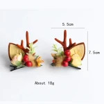 Wholesale Girls Christmas antler hairpins Cute childrens pinecones on clip-on party popular looks