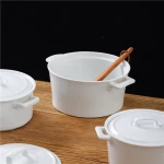Wholesale high quality custom size porcelain cookware ceramic cooking pot set for home kitchen