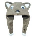 Wholesale hot hats children favor fox animal head felt cute Winter Hat