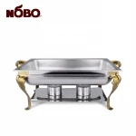 Wholesale Hotel Gold Induction Buffet Food Warmer Stainless Steel Chafing Dishes For Catering