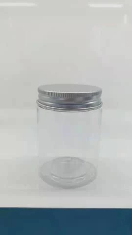 Wholesale Low price 50x68mm Clear Plastic PET Bottles Jars Containers With Aluminum Lid