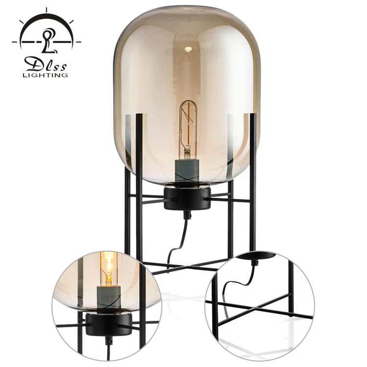 Wholesale modern luxury  E27 iron glass table lamp for hotel project
