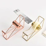 Wholesale Office and school supplies Rose Gold stationery  carved Tape Dispenser