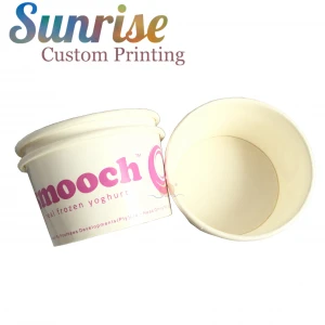 Wholesale paper cup icecream/frozen yogurt container with lid