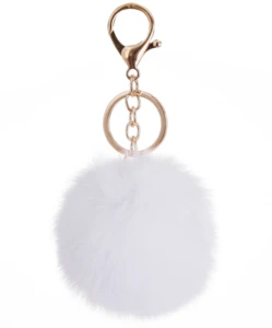 Wholesale Pom Pom For Beanie Hats, Snap On fluffy fox fur Pompom, Detachable Faux raccoon Fur Ball keychain