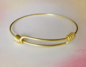 wholesale raw brass expandable wire bangle handmade wire jewelry