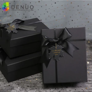 With Custom Luxury Small Black Lid Surprise Holiday Personalized Perfume Shipping Baby Ribbon Gift Box