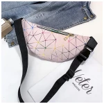 Women Waist Bags Running Belt Bag Geometric Waist Packs Laser Chest Phone Pouch fanny packs