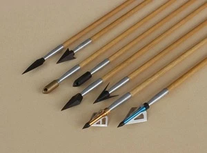 Wooden Arrows With Inserts And Receivers /Broadheads