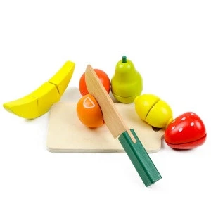 Wooden Kitchen Toy Set Cutting Cooking Food Toy Set Magnetic Wood Vegetable Fruit Toy Pretend To Play Kitchen Kit Gift