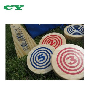 Wooden Yard Activity Game Combining Horseshoes Bocce Ball And Bowling Rollors Backyard Game