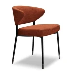 YC-AJ003 elegant iron fabric  metal armless dining restaurant chair