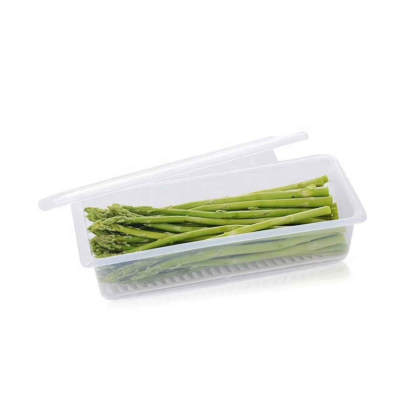 YDM Removable Drain Plate Tray Fridge Food Fresh Keep Fruits Vegetables Meat Fish Storage Box Containers Organizer Kitchen Tools