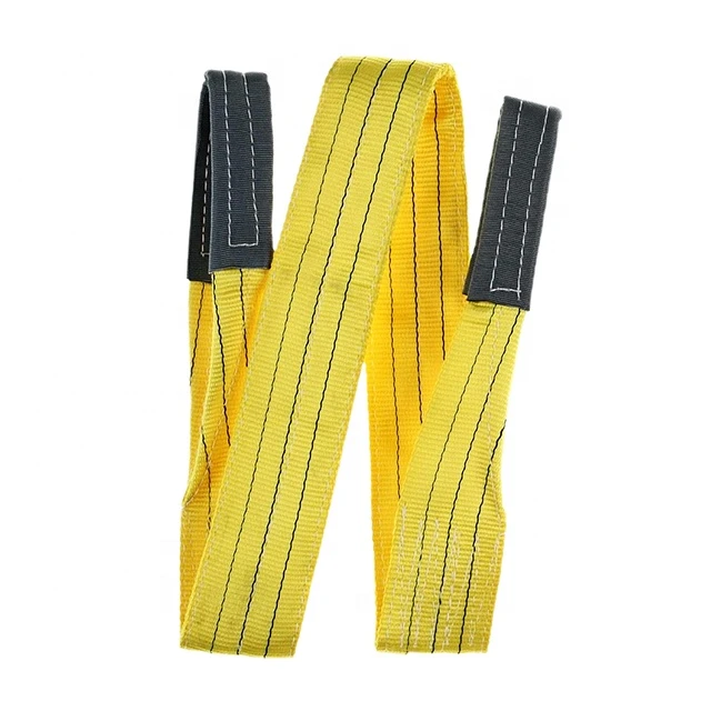 Yellow color 3 ton 3meters polyester pipeline round webbing sling/lifting sling